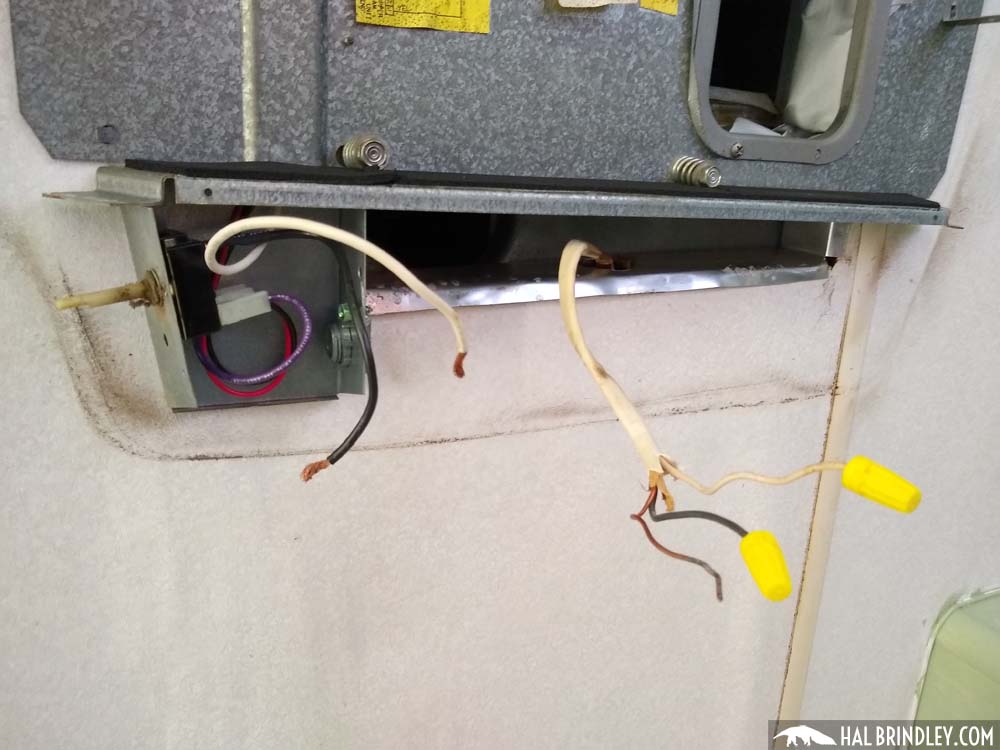 wiring unhooked from travel trailer AC unit