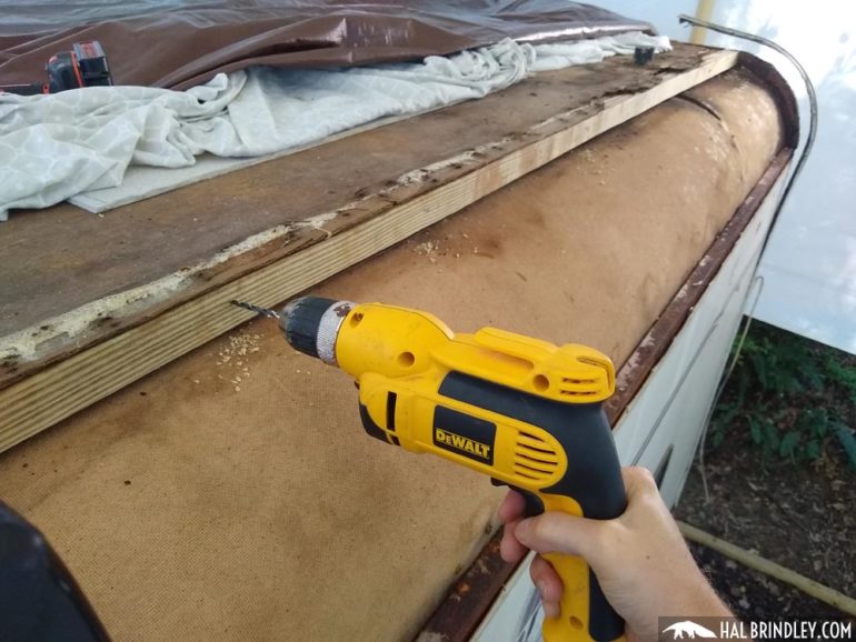 RV Roof Repair Step 8 New Roof Plywood & Replacing Damaged Wood Hal